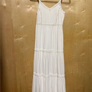 Joie White Lace-Trim Maxi Dress